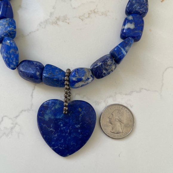 Jay King Lapis Heart Necklace with Silver setting - Picture 6 of 15